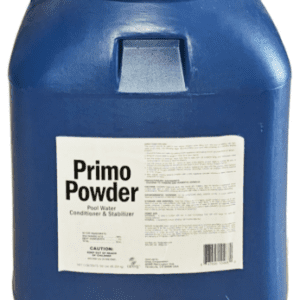A blue container labeled Primo Powder powder detergent.